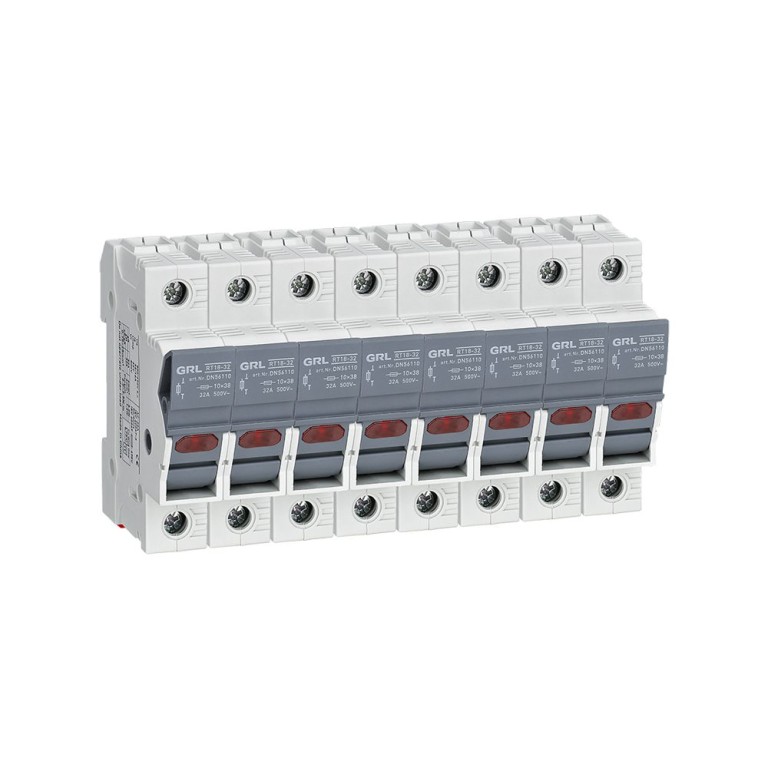 GRL 4 pôle porte-fusibles RT18 série AC et DC Din Rail Fuse Holder