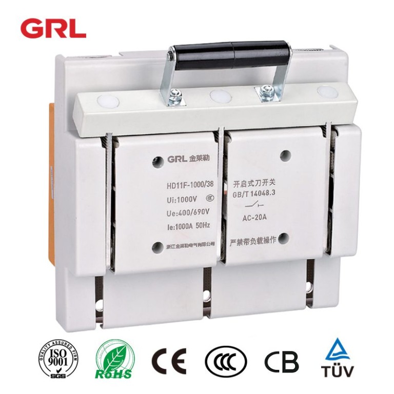 Série HD11F (Modèle G) Interrupteur de couteau ouvert avec couvercle de protection