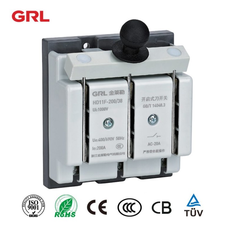 Série HD11F (Modèle G) Interrupteur de couteau ouvert avec couvercle de protection