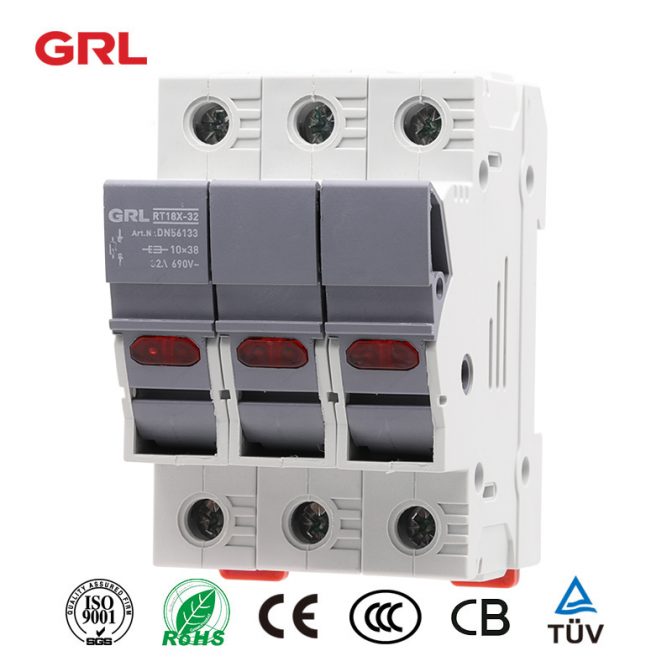Porteur de fusibles GRL RT18-32-3P taille de fusible 10 * 38