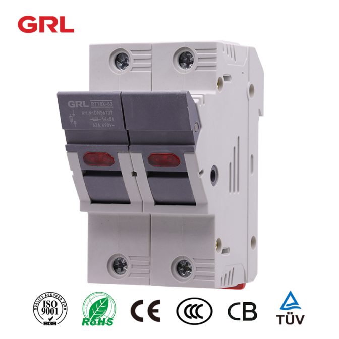 Fuse GRL avec support de fusible RT18X-63-2P avec indicateur LED taille de fusible 14 * 51