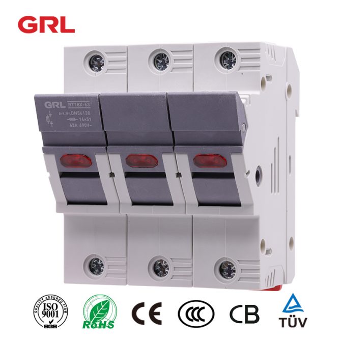 Fuse porte-fusible GRL 14 * 51 RT18X-63-3P avec indicateur LED