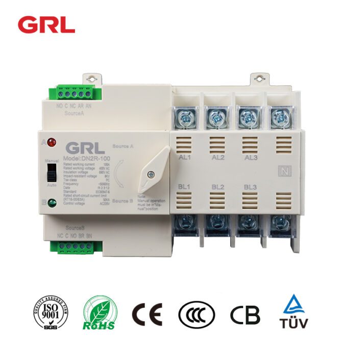DN2R – 100 Commutateur de transfert automatique AC400V ATS Commutateur de transfert automatique